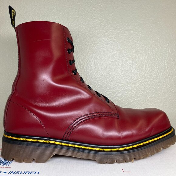 90's Vintage Square Toe Dr. Martens US 9 boots England 1460 cherry red oxblood - Picture 6 of 15